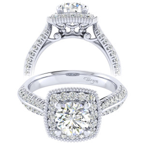 Taryn 14k White Gold Round Perfect Match Engagement Ring TE002B4ABW44JJ
