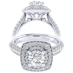 Taryn 14k White Gold Round Perfect Match Engagement Ring TE002B4AFW44JJ
