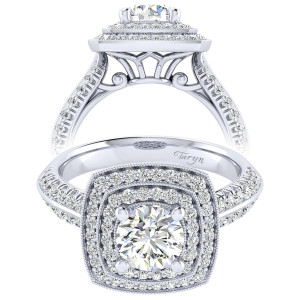 Taryn 14k White Gold Round Perfect Match Engagement Ring TE002B4AGW44JJ