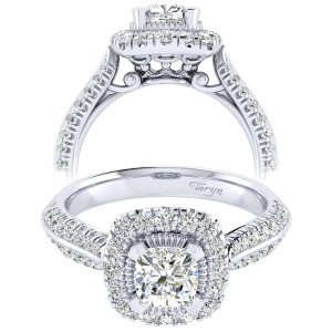 Taryn 14k White Gold Cushion Cut Perfect Match Engagement Ring TE002B4AJW44JJ