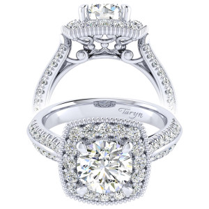 Taryn 14k White Gold Round Perfect Match Engagement Ring TE002C6ABW44JJ