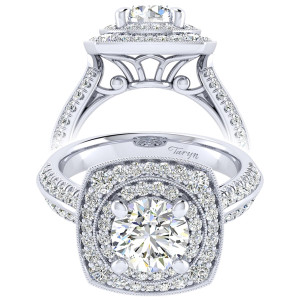Taryn 14k White Gold Round Perfect Match Engagement Ring TE002C6AFW44JJ