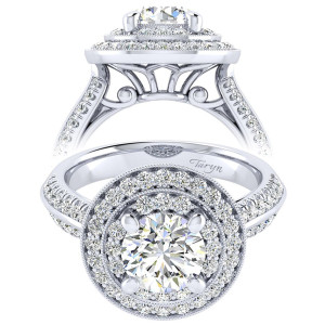 Taryn 14k White Gold Round Perfect Match Engagement Ring TE002C6AHW44JJ