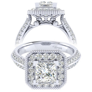 Taryn 14k White Gold Princess Cut Perfect Match Engagement Ring TE002C6ALW44JJ