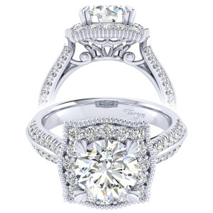 Taryn 14k White Gold Round Perfect Match Engagement Ring TE002C8AAW44JJ