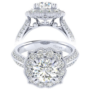 Taryn 14k White Gold Round Perfect Match Engagement Ring TE002C8ACW44JJ