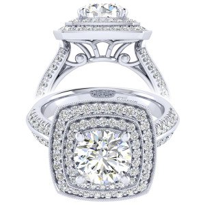 Taryn 14k White Gold Round Perfect Match Engagement Ring TE002C8AGW44JJ