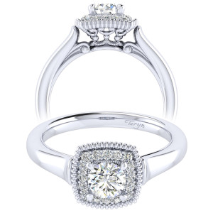 Taryn 14k White Gold Round Perfect Match Engagement Ring TE009A2ABW44JJ