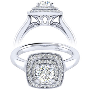 Taryn 14k White Gold Round Perfect Match Engagement Ring TE009B3AGW44JJ