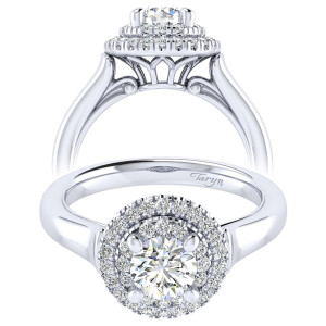 Taryn 14k White Gold Round Perfect Match Engagement Ring TE009B3AIW44JJ