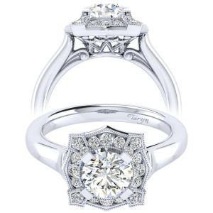 Taryn 14k White Gold Round Perfect Match Engagement Ring TE009B4ADW44JJ