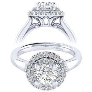 Taryn 14k White Gold Round Perfect Match Engagement Ring TE009B4AIW44JJ
