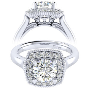 Taryn 14k White Gold Round Perfect Match Engagement Ring TE009C6ABW44JJ