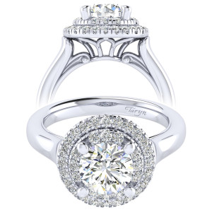 Taryn 14k White Gold Round Perfect Match Engagement Ring TE009C6AIW44JJ