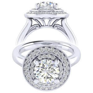 Taryn 14k White Gold Round Perfect Match Engagement Ring TE009C8AHW44JJ