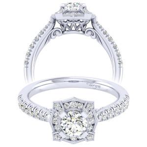 Taryn 14k White Gold Round Perfect Match Engagement Ring TE039A2ADW44JJ