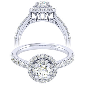 Taryn 14k White Gold Round Perfect Match Engagement Ring TE039A2AIW44JJ