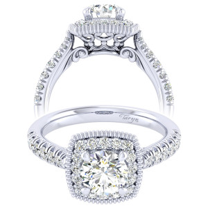 Taryn 14k White Gold Round Perfect Match Engagement Ring TE039B3ABW44JJ