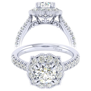Taryn 14k White Gold Round Perfect Match Engagement Ring TE039B4ACW44JJ