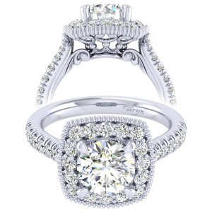 Taryn 14k White Gold Round Perfect Match Engagement Ring TE039C6ABW44JJ