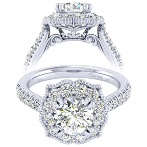 Taryn 14k White Gold Round Perfect Match Engagement Ring TE039C6ACW44JJ