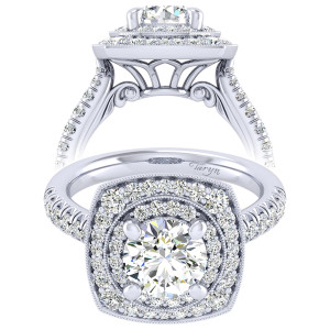 Taryn 14k White Gold Round Perfect Match Engagement Ring TE039C6AFW44JJ