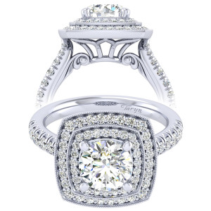 Taryn 14k White Gold Round Perfect Match Engagement Ring TE039C6AGW44JJ