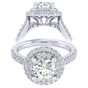 Taryn 14k White Gold Round Perfect Match Engagement Ring TE039C6AIW44JJ