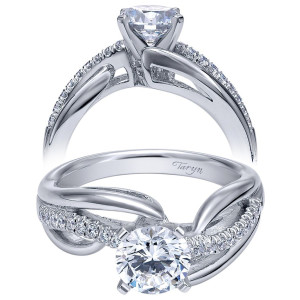 Taryn 14k White Gold Round Bypass Engagement Ring TE10312W44JJ