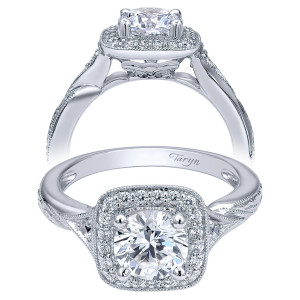 Taryn 14k White Gold Round Halo Engagement Ring TE10913W44JJ