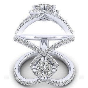 Taryn 14k White Gold Cushion Cut Halo Engagement Ring TE12644C4W44JJ