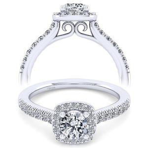 Taryn 14k White Gold Round Halo Engagement Ring TE12780W44JJ