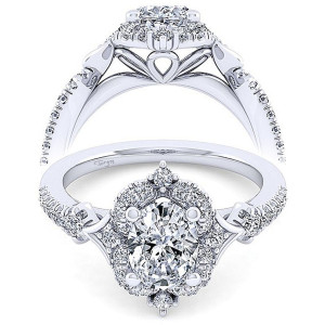Taryn 14k White Gold Oval Halo Engagement Ring TE14411O4W44JJ