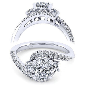 Taryn 14k White Gold Oval 3 Stone Engagement Ring TE14465O4W44JJ
