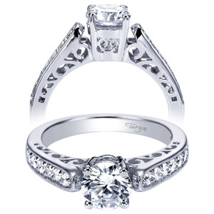 Taryn 14k White Gold Round Straight Engagement Ring TE3876W44JJ