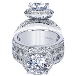 Taryn 14k White Gold Round Halo Engagement Ring TE4170W44JJ