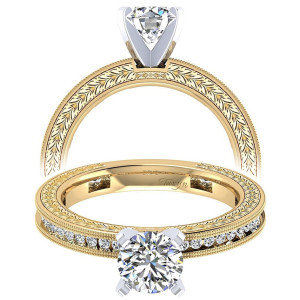 Taryn 14k Yellow Gold Round Straight Engagement Ring TE5669M44JJ
