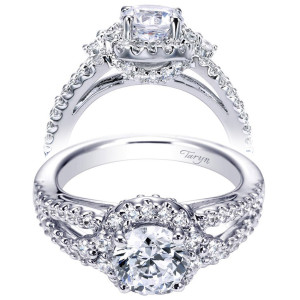 Taryn 14k White Gold Round Halo Engagement Ring TE6008W44JJ