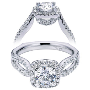 Taryn 14k White Gold Round Halo Engagement Ring TE6267W44JJ