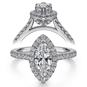 Taryn 14k White Gold Marquise Diamond Engagement Ring TE7259M4W44JJ