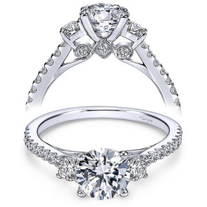 Taryn 14k White Gold Round Three Stone Diamond Engagement Ring TE7296W44JJ