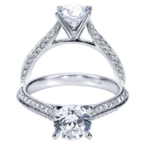 Taryn 14k White Gold Round Straight Engagement Ring TE7448W44JJ