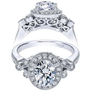 Taryn 14k White Gold Oval Halo Engagement Ring TE7739W44JJ