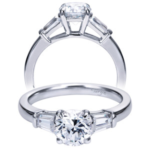 Taryn 14k White Gold Round 3 Stones Engagement Ring TE7789W43JJ