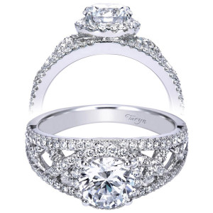Taryn 14k White Gold Round Halo Engagement Ring TE7799W44JJ