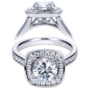 Taryn 14k White Gold Round Halo Engagement Ring TE8187W44JJ