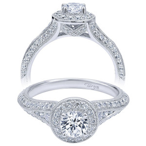 Taryn 14k White Gold Round Halo Engagement Ring TE910097W44JJ