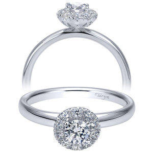 Taryn 14k White Gold Round Halo Engagement Ring TE911726R1W44JJ