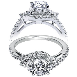 Taryn 14k White Gold Round Bypass Engagement Ring TE95568W44JJ