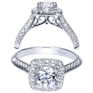Taryn 14k White Gold Round Halo Engagement Ring TE98592W44JJ